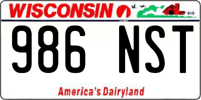 WI license plate 986NST
