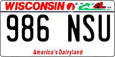WI license plate 986NSU