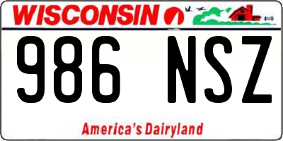 WI license plate 986NSZ