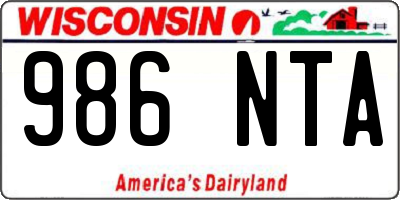 WI license plate 986NTA