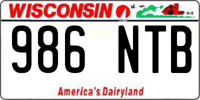 WI license plate 986NTB