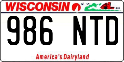 WI license plate 986NTD