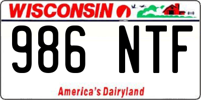WI license plate 986NTF