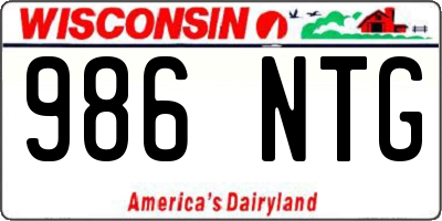 WI license plate 986NTG