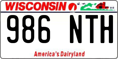 WI license plate 986NTH