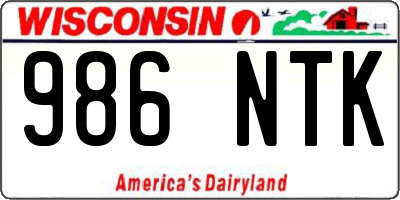 WI license plate 986NTK