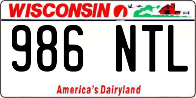 WI license plate 986NTL