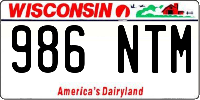 WI license plate 986NTM