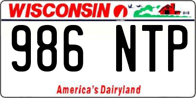 WI license plate 986NTP