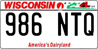 WI license plate 986NTQ