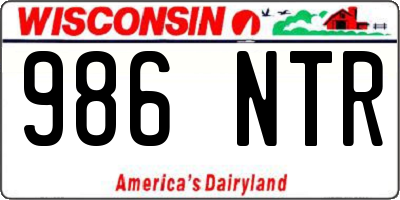 WI license plate 986NTR