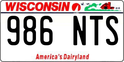 WI license plate 986NTS