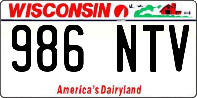 WI license plate 986NTV