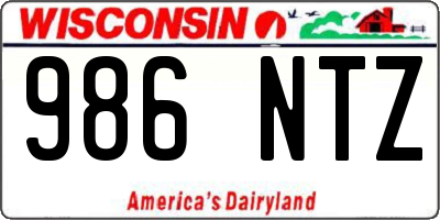 WI license plate 986NTZ