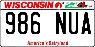 WI license plate 986NUA