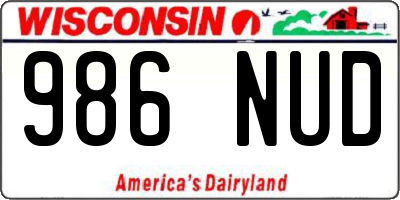 WI license plate 986NUD