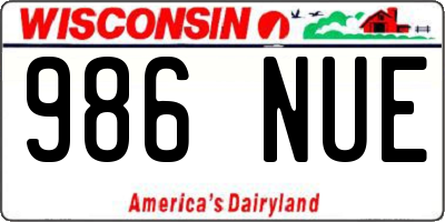 WI license plate 986NUE