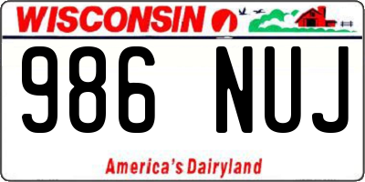 WI license plate 986NUJ