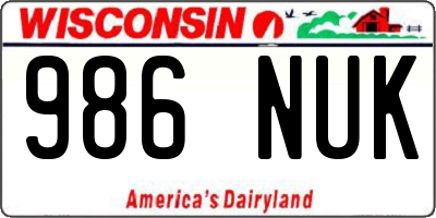 WI license plate 986NUK