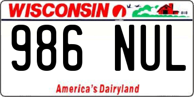 WI license plate 986NUL