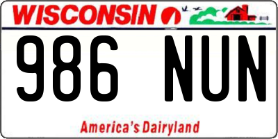WI license plate 986NUN