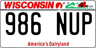 WI license plate 986NUP