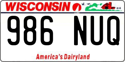 WI license plate 986NUQ