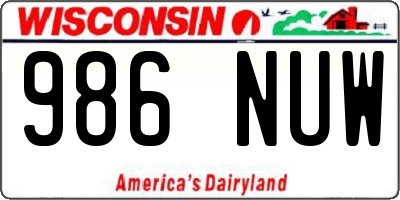 WI license plate 986NUW