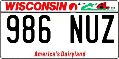 WI license plate 986NUZ