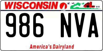 WI license plate 986NVA
