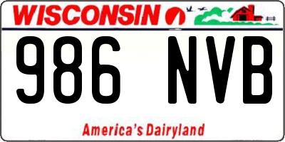 WI license plate 986NVB