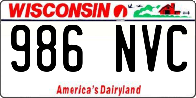 WI license plate 986NVC