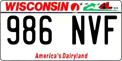 WI license plate 986NVF