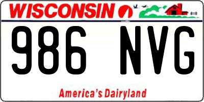WI license plate 986NVG