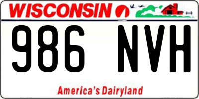 WI license plate 986NVH