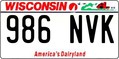WI license plate 986NVK
