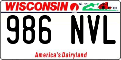 WI license plate 986NVL