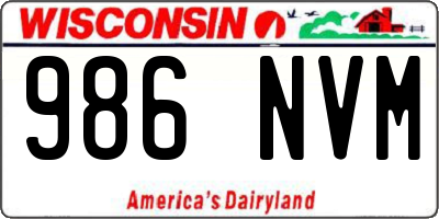 WI license plate 986NVM