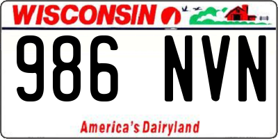 WI license plate 986NVN