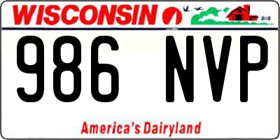 WI license plate 986NVP