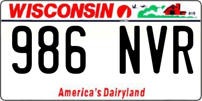 WI license plate 986NVR