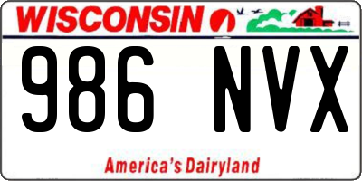 WI license plate 986NVX
