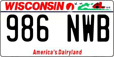 WI license plate 986NWB