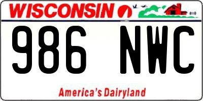 WI license plate 986NWC
