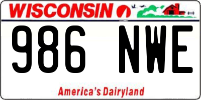 WI license plate 986NWE
