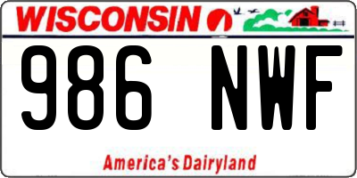 WI license plate 986NWF