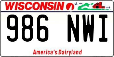 WI license plate 986NWI