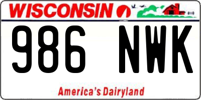 WI license plate 986NWK