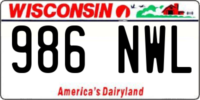 WI license plate 986NWL
