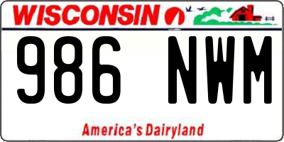 WI license plate 986NWM